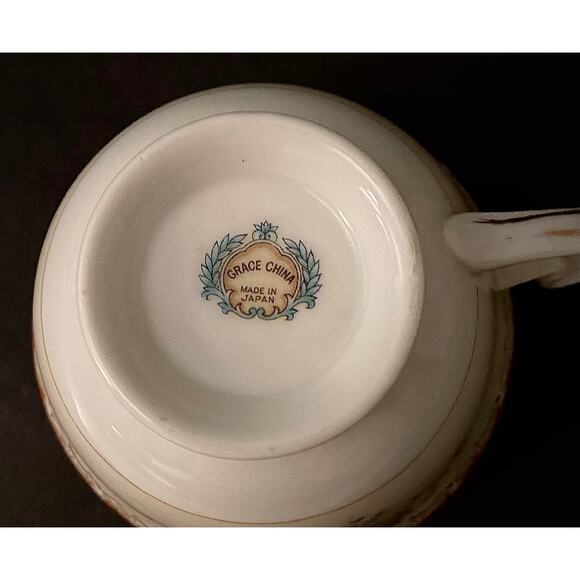 Set of 4 Grace China Teacups & Saucers | Vintage Cottagecore Teacups | 1950s - Picture 10 of 10